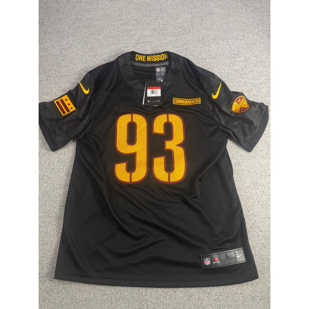 Nike NFL Washington Commanders Jonathan Allen 93 Alternate Jersey Black Mens L